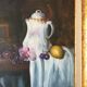 "still life with white pitcher" original acrylic on canvas