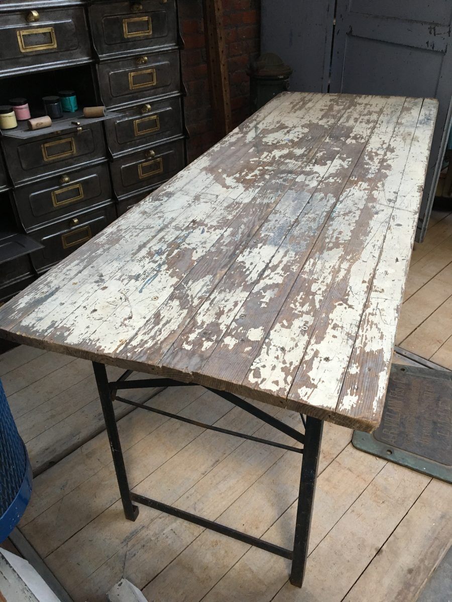 Table industrielle repliable