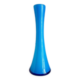 Vase, Scandinavian soliflore in blue opaline