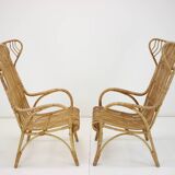 Fauteuils en rotin du milieu du siècle, années 1960