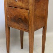 Directoire bedside table in walnut with marble top.