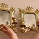 Appliques en laiton antique avec miroirs, Suède