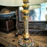 Polychrome and gilded wooden lamp 1920