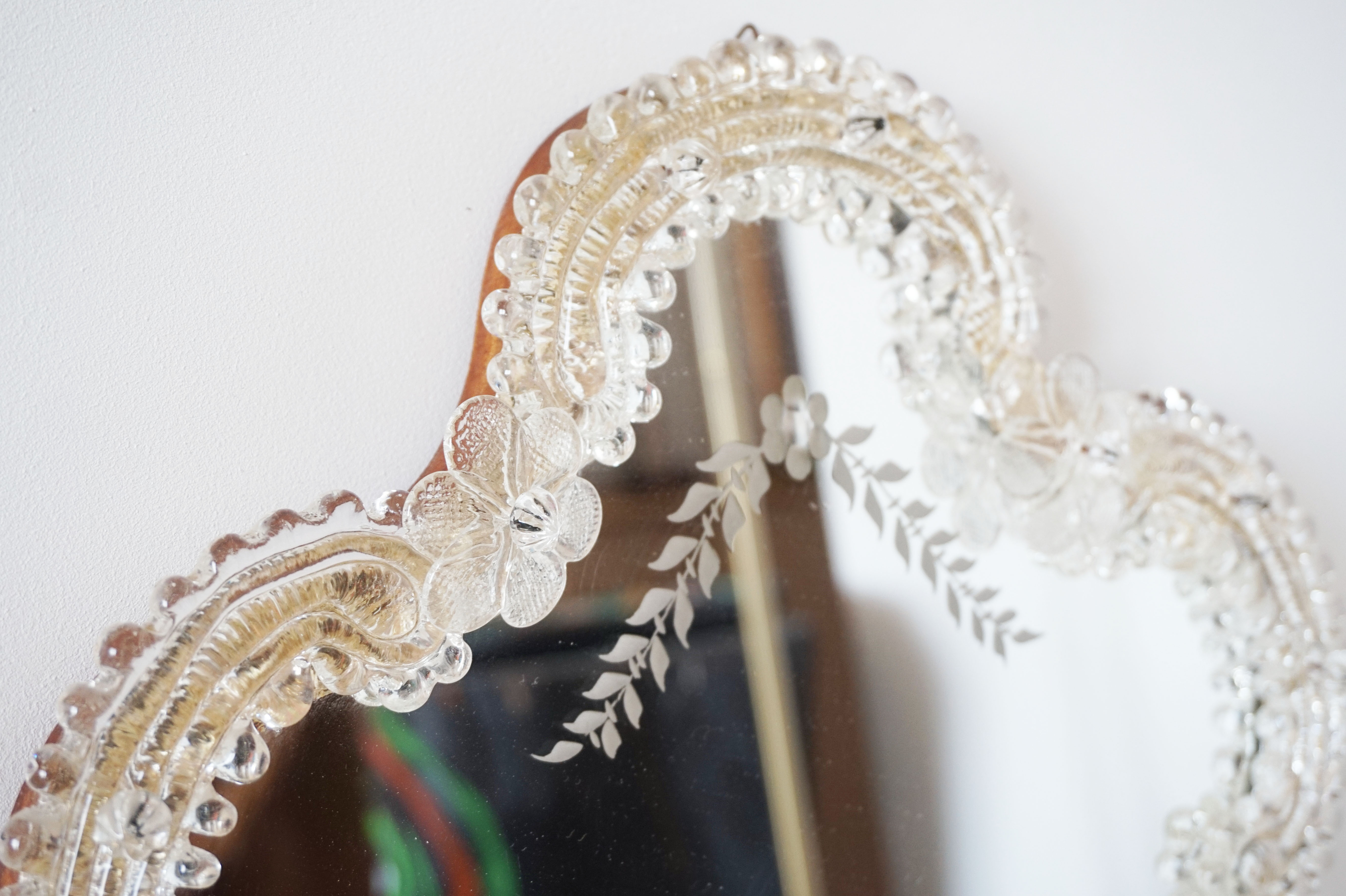 Venetian mirror in Murano glass 1950