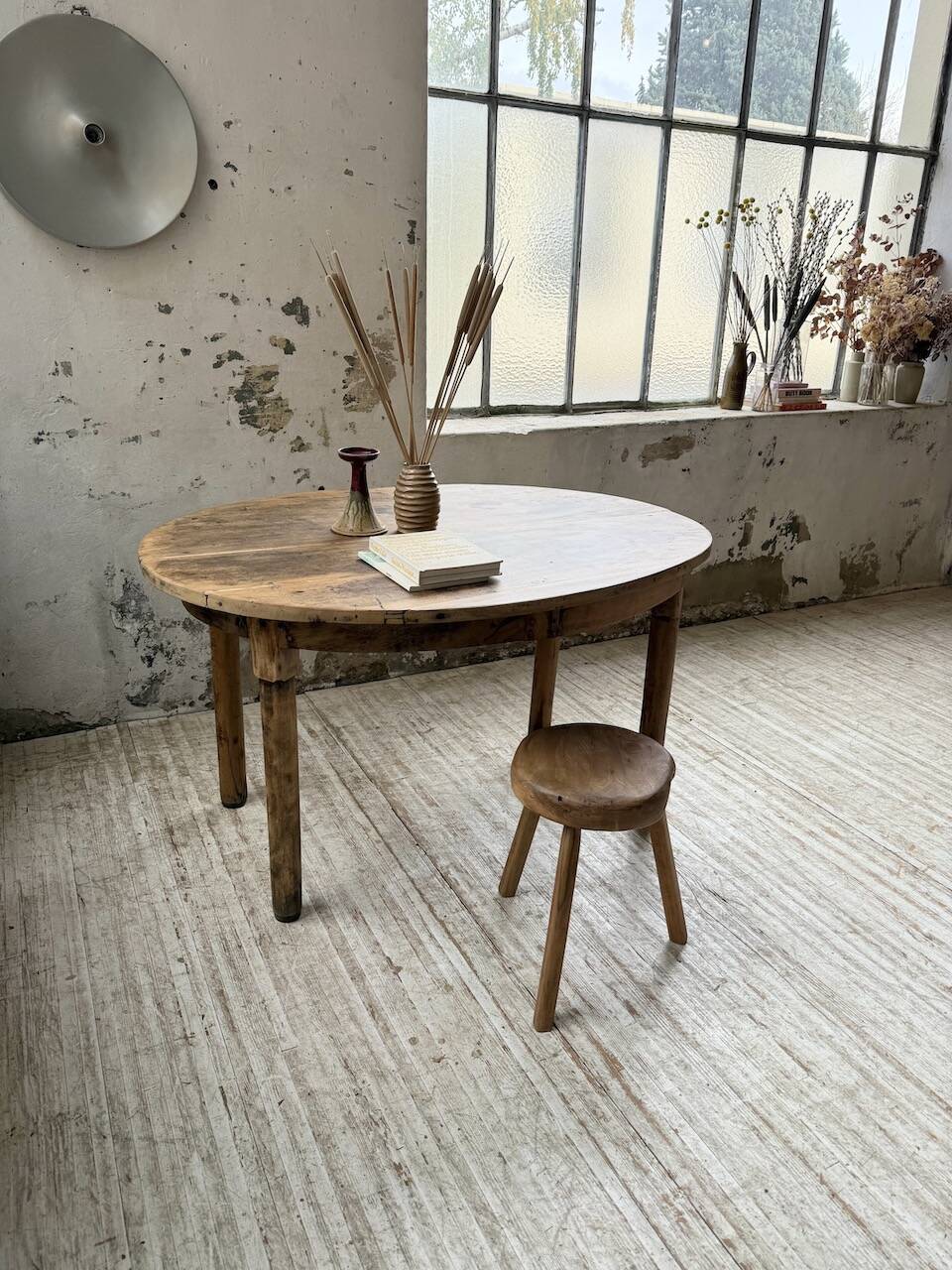 Oval walnut farmhouse table
