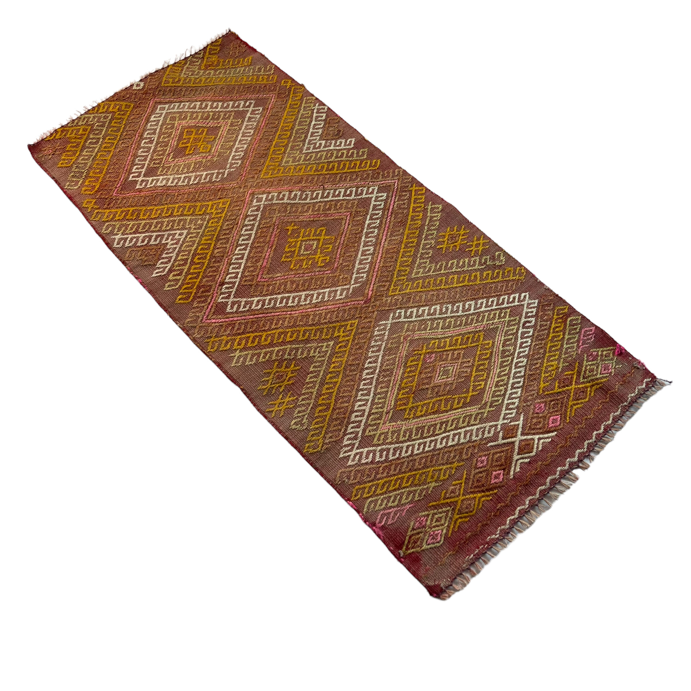 Vintage Turkish Kilim Rug , 101 X 47