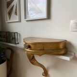 Gold wall shelf with drawer
