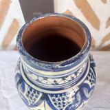 Moroccan white blue vase