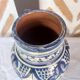 Moroccan white blue vase