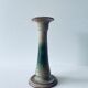 Enamelled terracotta candle holder