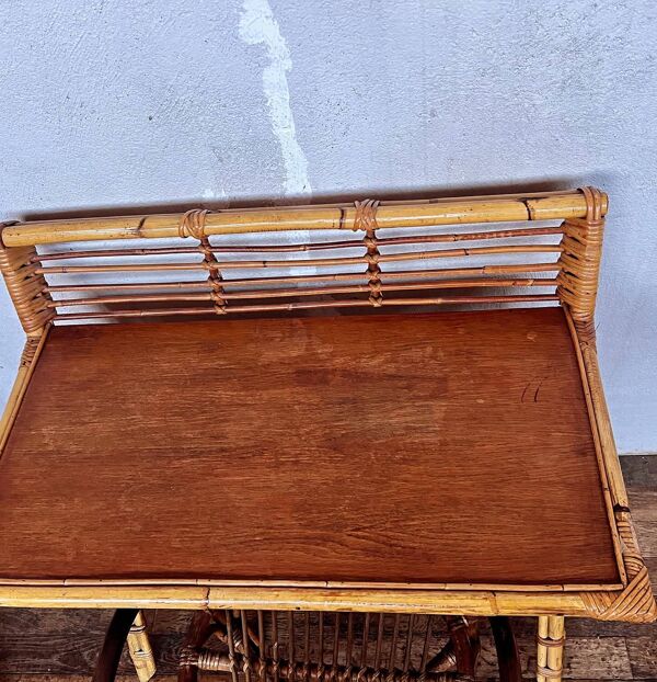 petit bureau, ou desserte en Bambou, circa 1950/1960