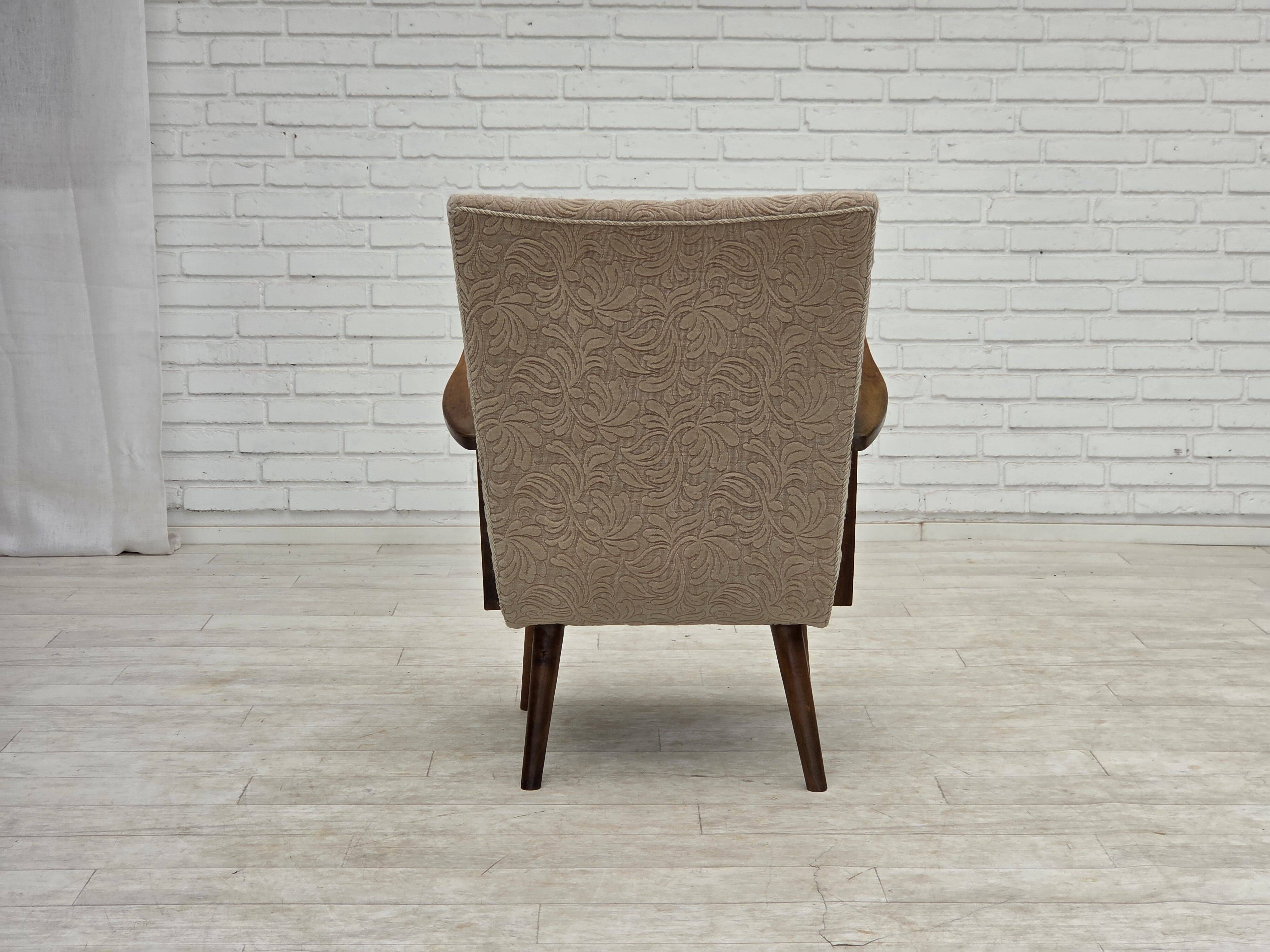 1960s, Danish armchair, furniture wool, beech wood.