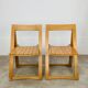 Paire de chaises pliantes par Aldo Jacober, bois, années 60