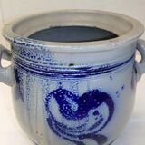 Alsaces Betschdorf stoneware flower pot, gray blue