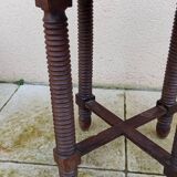 Old small round side table in Dudouyt style