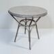 Round coffee table in grey granite and silver metal, German design 1960.