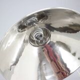 1950s Industrial Chrome & Wood Table Lamp with Ceramic Switch, Czechoslovakia