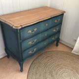 Blue crossbow dresser with brass handles
