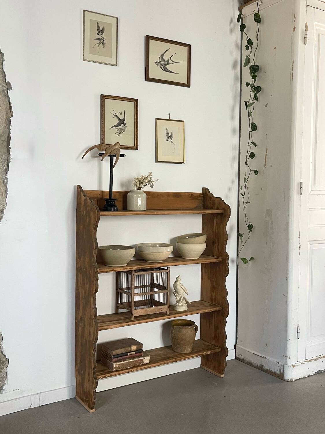 Raw wood shelf