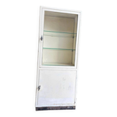 Vintage white industrial apothecary cabinet / display case