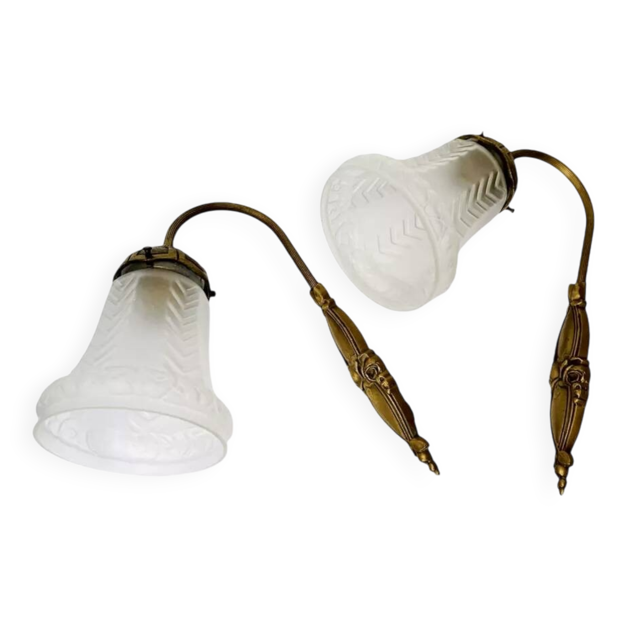 Antique pair of Art Deco wall sconces