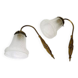Antique pair of Art Deco wall sconces