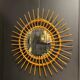 Miroir soleil rotin 1960 55 cm