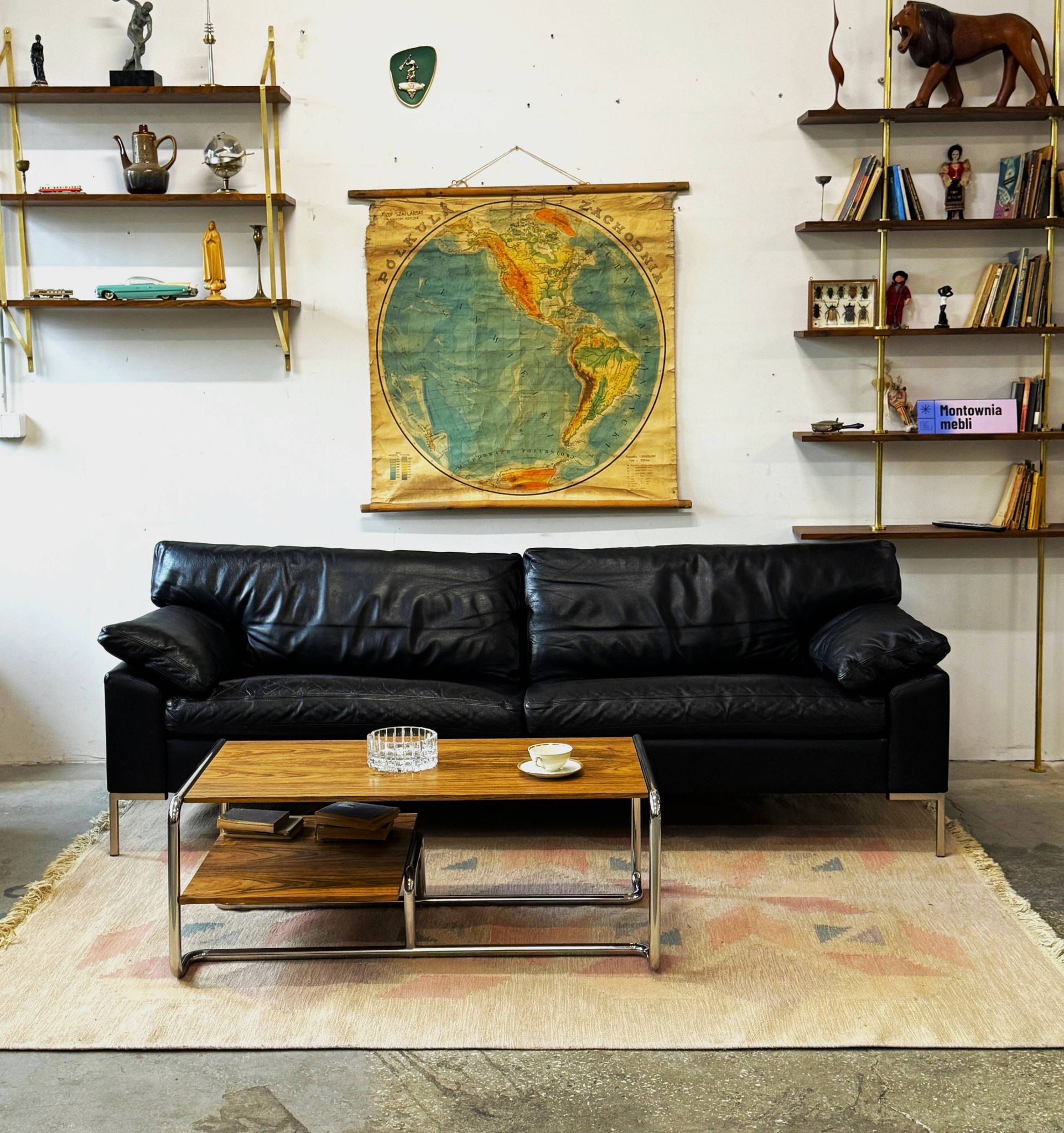 Leather sofa, Denmark, 1960s/70s, mid-century modern style, vintage