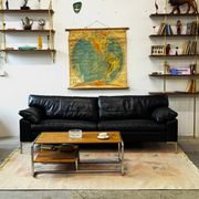 Leather sofa, Denmark, 1960s/70s, mid-century modern style, vintage