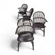 4 x Classic Georgian Bow and Stick Back Windsor Chair / Crinoline stretcher chairs