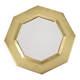 Old golden octagonal mirror, in brass