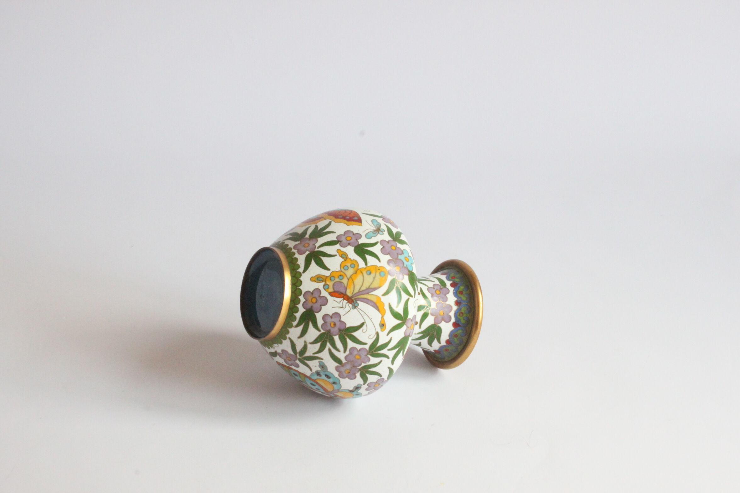 Cloisonné enamel butterfly vase, China 1950s