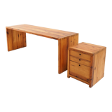 XXL Desk with Drawer Unit in Solid Pine by Ate van Apeldoorn