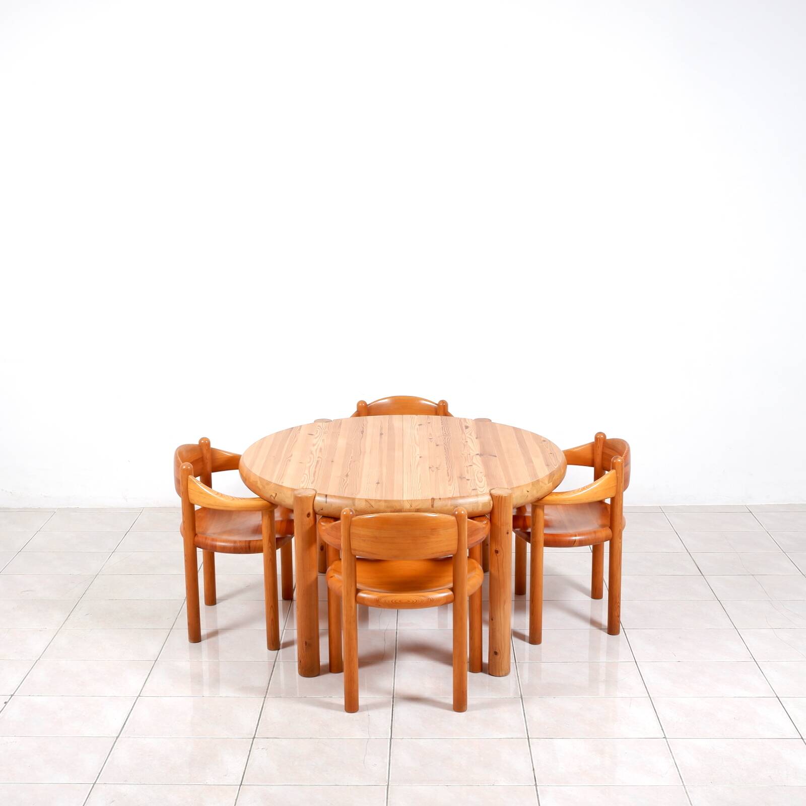 Set of 6 solid pinewood armchairs by Rainer Daumiller for Hirtshals Sawmill
