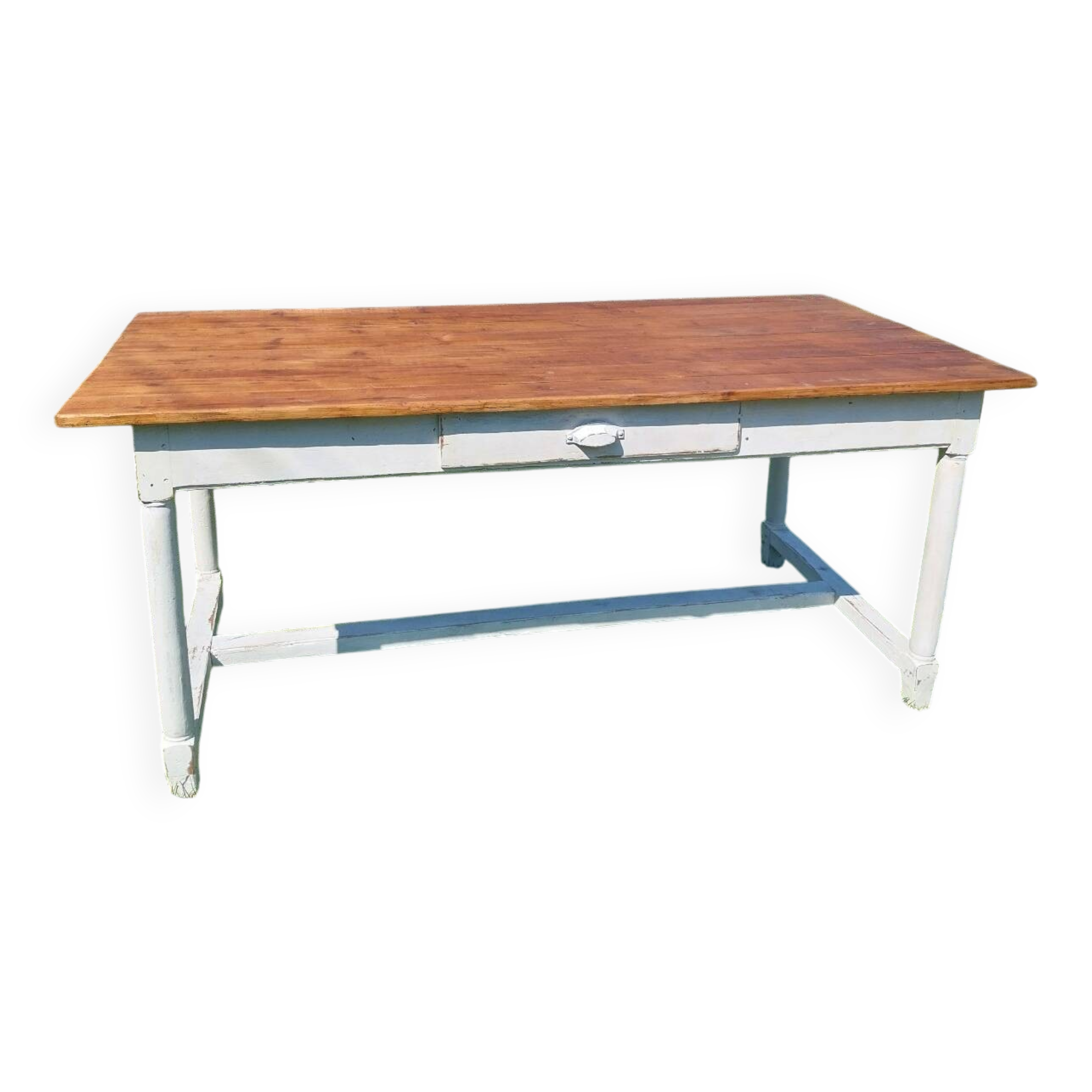 Wooden farmhouse table