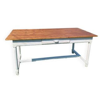 Wooden farmhouse table
