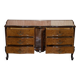 Vintage Italian Buffet in Walnut with Serpentine Front and Mirror Top