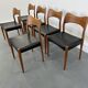 Set of 6 model 71 teak dining chairs by Niels O Møller for JL Møllers 1950s