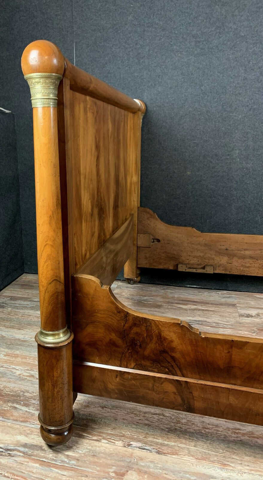 Empire period center bed in blond mahogany