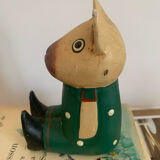 Vintage wooden decorative painted bear from the 60s