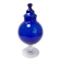 Large blue glass sweet jar on a pedestal from the 80s.