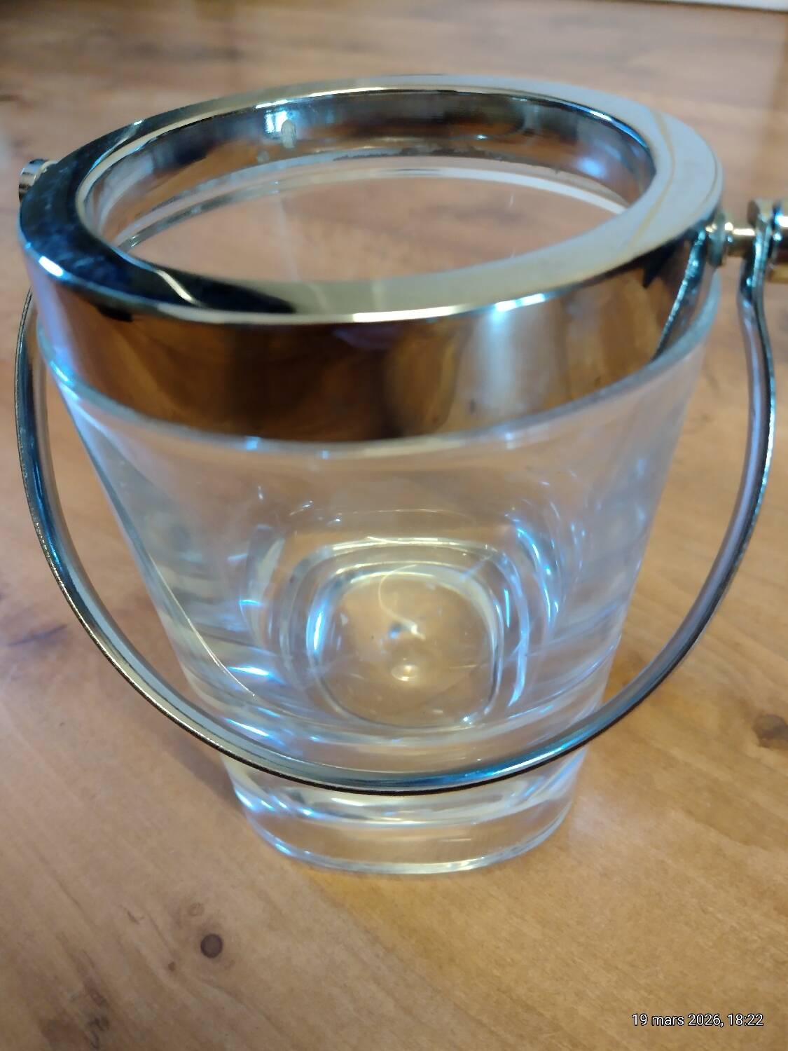 Vintage crystal ice bucket from Sèvres.