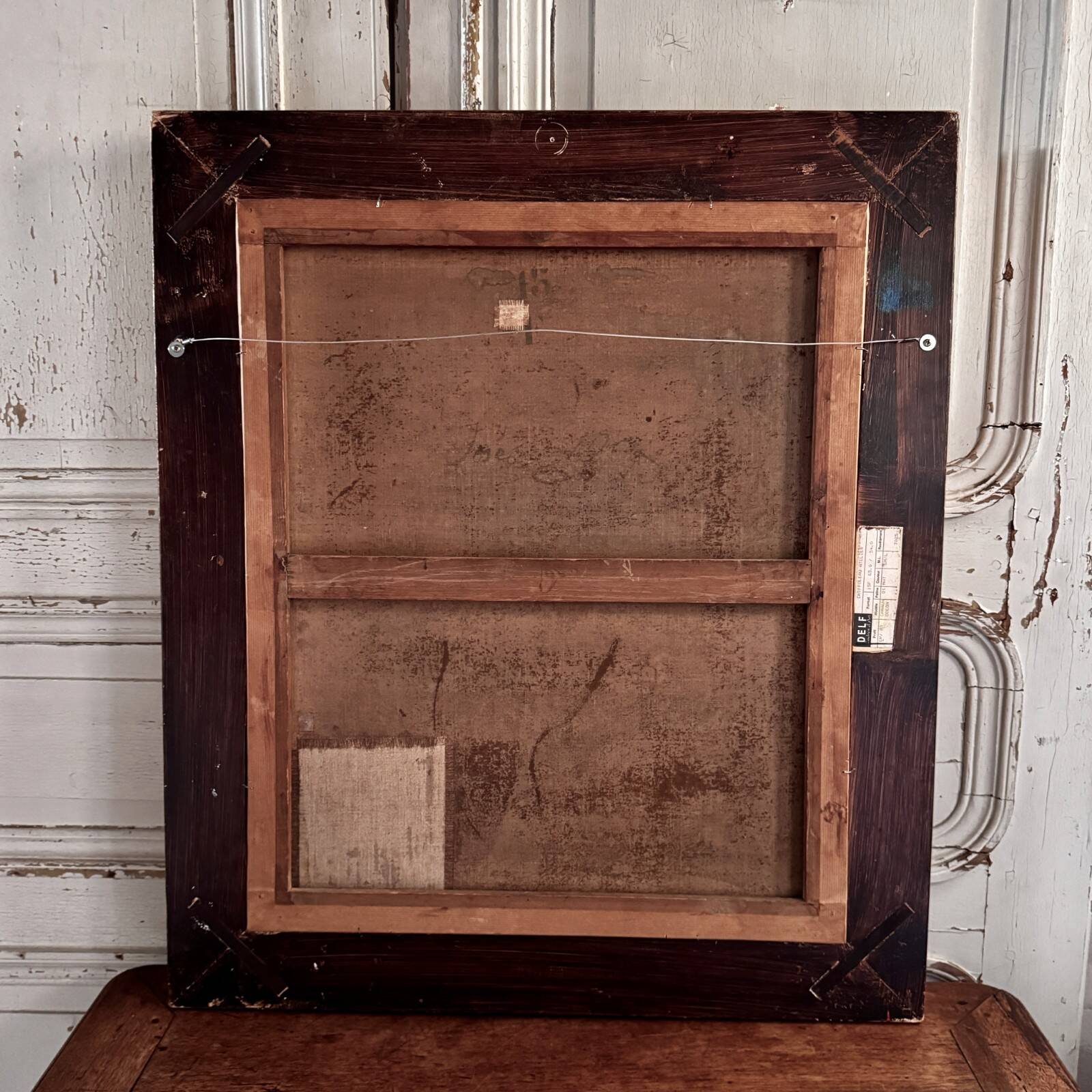 Oil on canvas portrait 19th century 1888 man with mustache by J. Abrol