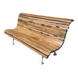 Antique garden bench made of cast iron and oak slats
