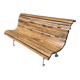 Antique garden bench made of cast iron and oak slats