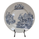 Rustic blue and white ironstone plate, duck and countryside decor