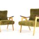 Two tone doodle armchair 'Wing'  fully restored unique upholstery wingback