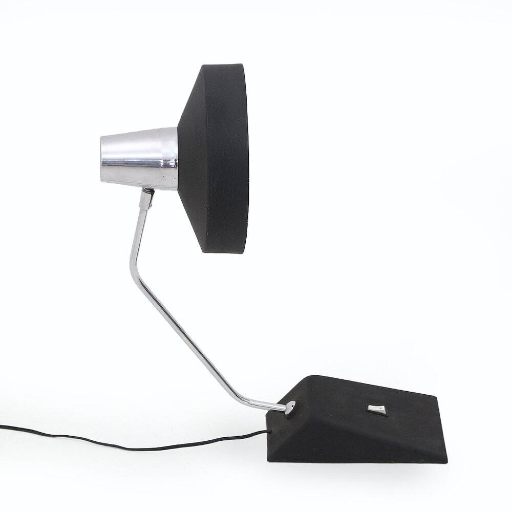 Table lamp in chrome metal and painted black by Seminara, 1960s.