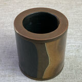 Damascus brass candlestick by Dal Furlo