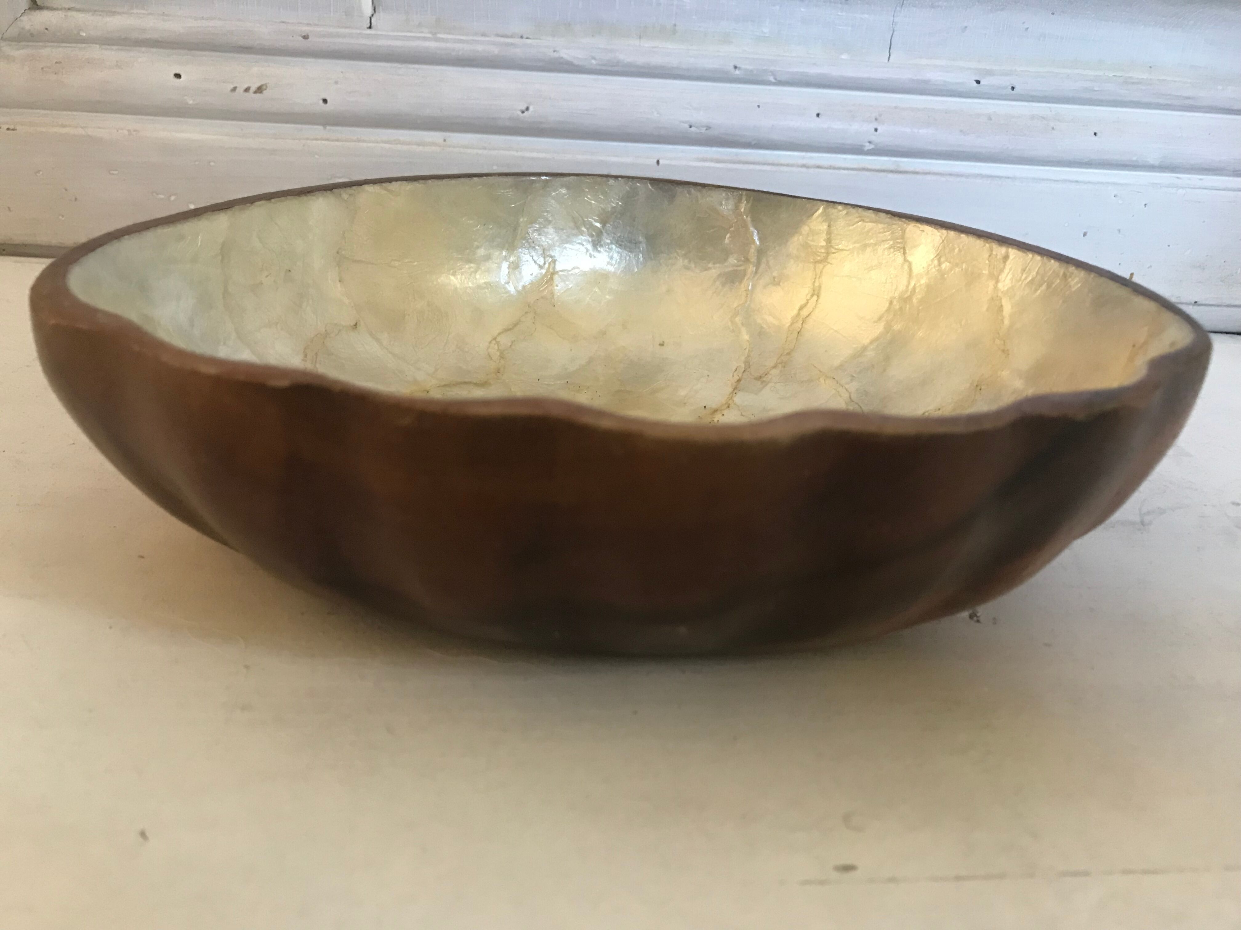 Vintage wood and mother-of-pearl pockets